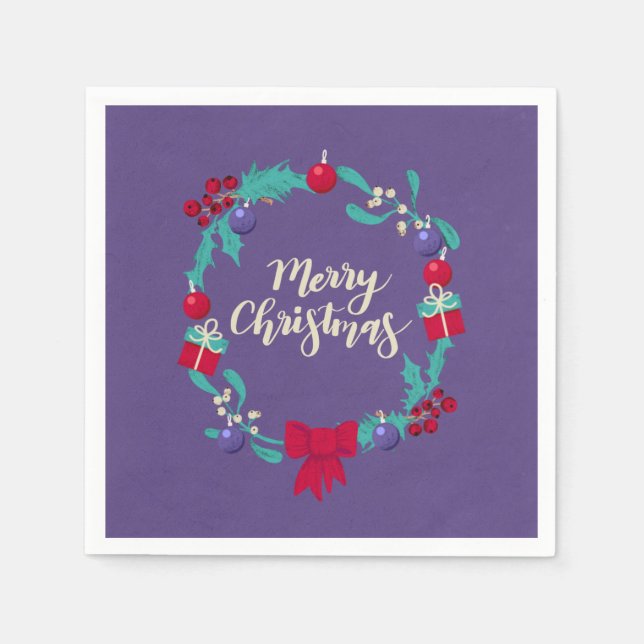 Servilleta De Papel Corona de Navidad (Anverso)