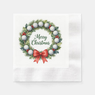 Servilleta De Papel Corona de Navidad de pelota de golf Feliz Navidad