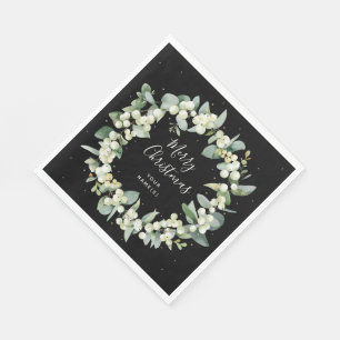 Servilleta De Papel Corona de Navidad de Snowberry + Eucalipto Fiesta