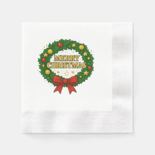 Servilleta De Papel Corona de Navidad dorada – Navideña Roja Verde Dor