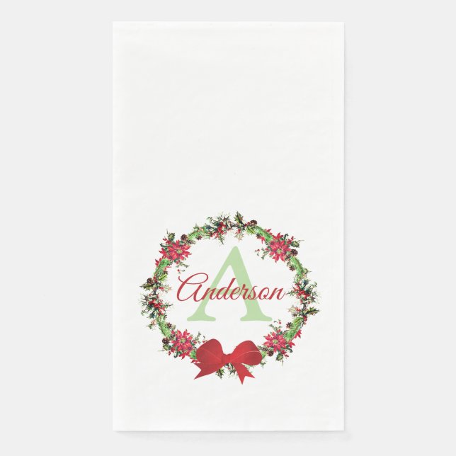 Servilleta De Papel Corona de Navidad personalizada (Anverso)