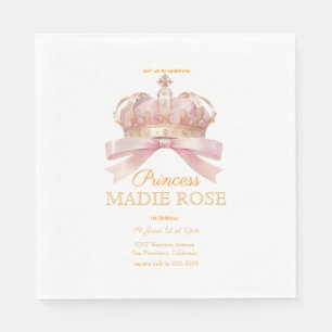 Servilleta De Papel Corona de Princesa Rosa Cumpleaños de Cuento de Ha