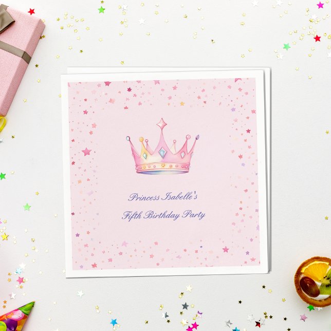 Servilleta De Papel Corona de princesa Rosa pastel Cumpleaños niña (Subido por el creador)