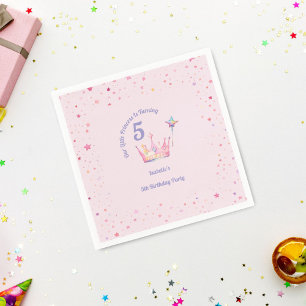 Servilleta De Papel Corona de princesa Rosa pastel Cumpleaños niña