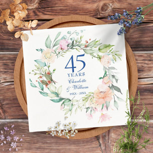 Servilleta De Papel Corona de rosas floral aniversario de bodas 45 65