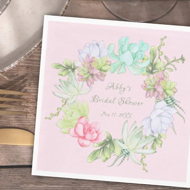 Servilleta De Papel Corona de vegetación suculenta para despedida de s (Subido por el creador)