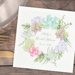 Servilleta De Papel Corona de Vegetación Suculenta para Despedida de S