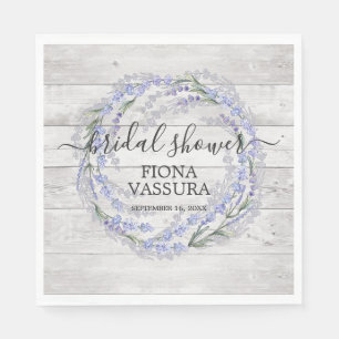 Servilleta De Papel Corona floral de lavanda de madera rústica para de
