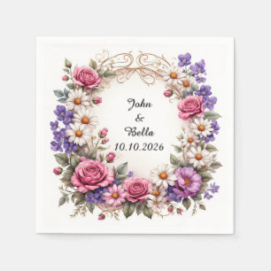 Servilleta De Papel Corona Floral Decorativa