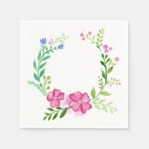 Corona floral rosa elegante de papel