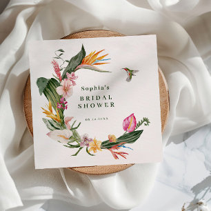 Servilleta De Papel Corona floral tropical para ducha de novia