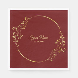 Servilleta De Papel Corona geométrica floral dorada para boda fiesta r