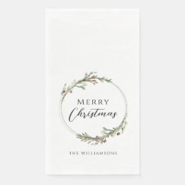 Servilleta De Papel Corona minimalista de Navidad personalizada