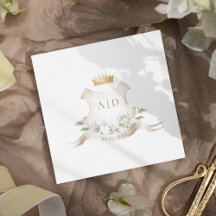 Corona Real Monograma de Boda Gold Crest