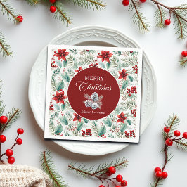 Servilleta De Papel Corporate Christmas Party Greenery Poinsettia