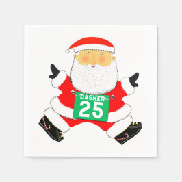 Servilleta De Papel Corredor Navideño Corriendo Fiesta