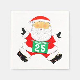 Servilleta De Papel Corredor Navideño Corriendo Fiesta