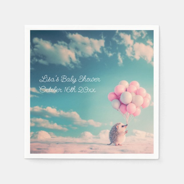 Servilleta De Papel Corta erogata con globos de cumpleaños, personaliz (Anverso)