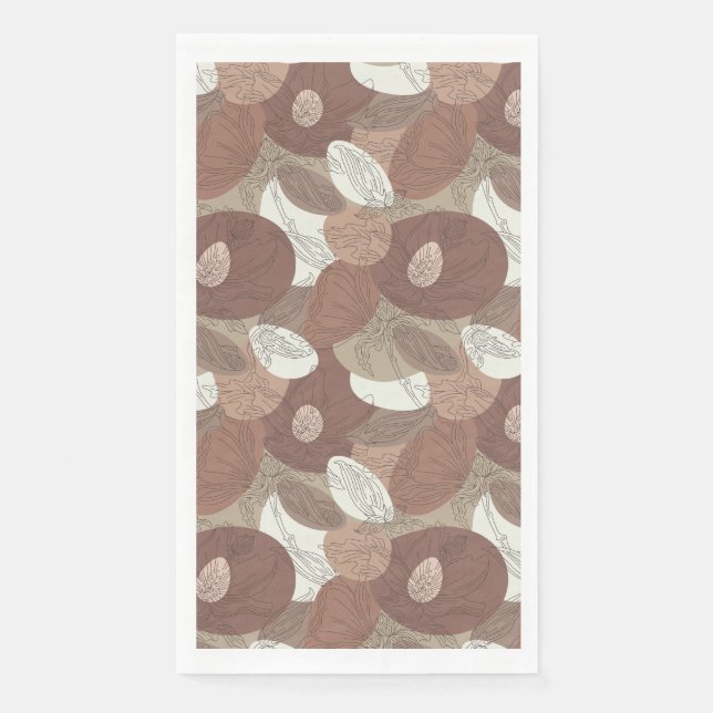 Servilleta De Papel Cortina de armonía botánica Mocha Hibiscus (Anverso)