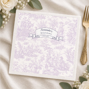 Servilleta De Papel Cortina de ducha vintage de toile de Jouy con flor