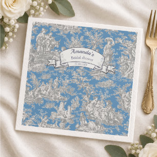 Servilleta De Papel Cortina de ducha vintage floral turquesa toile de