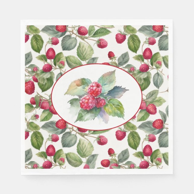 Servilleta De Papel Cosas de Fresas Acuarela (Anverso)