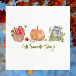 Servilleta De Papel Cosas Favoritas de Otoño Manzanas, Calabaza, Suéte