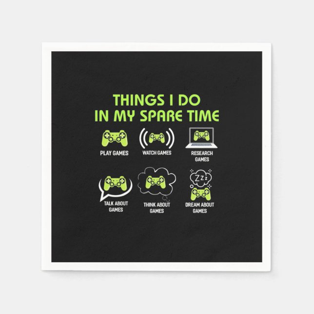 Servilleta De Papel Cosas que Gamer hace en tiempo de repuesto (Anverso)