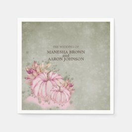 Servilleta De Papel Cosecha de calabaza de PINK - Cocktail Napkin Boda