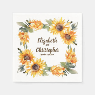 Servilleta De Papel Cosecha de girasoles: servilletas Bodas personaliz