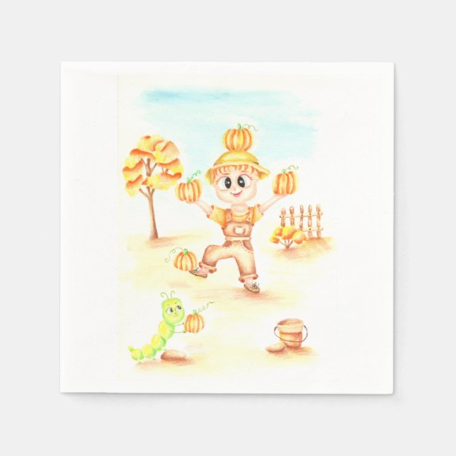 Servilleta De Papel Cosecha de moras niño de jengibre (Anverso)