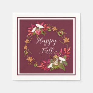 Servilleta De Papel Cosecha de otoño naturaleza con texto personalizab