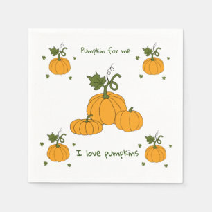 Servilleta De Papel Cosecha romántica de calabaza de naranja cutáneo