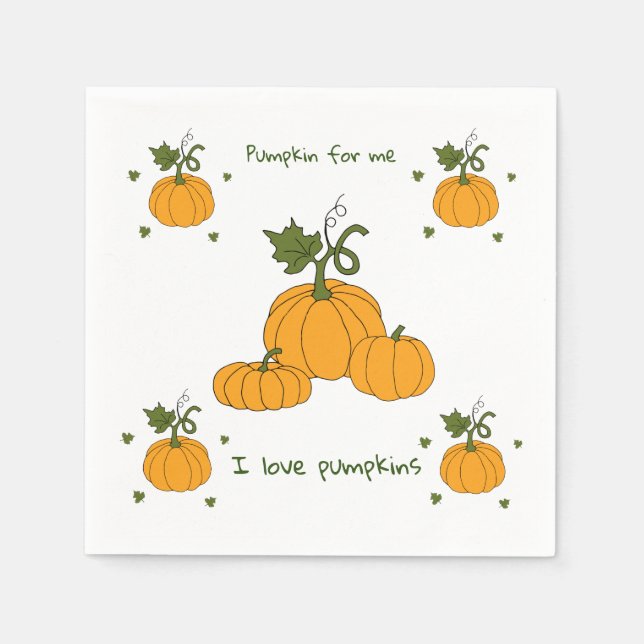 Servilleta De Papel Cosecha romántica de calabaza de naranja cutáneo (Anverso)