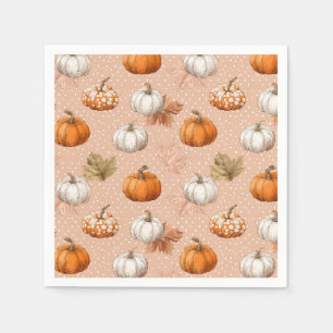 Servilleta De Papel Cosecha Rústica Otoño - Calabazas y hojas