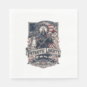 Servilleta De Papel Cosechadora de Libertad Patriótica Patriota Oscuro
