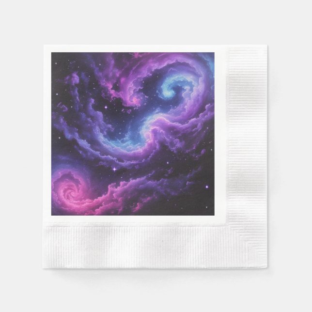 Servilleta De Papel Cosmic Galaxy Nebula Abstract Space Art Design (Anverso)