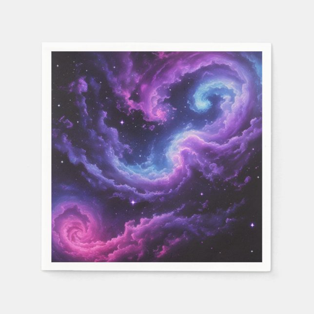 Servilleta De Papel Cosmic Galaxy Nebula Abstract Space Art Design (Anverso)