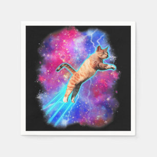 Servilleta De Papel Cósmicos Gatos Funny Espacio Ultraterrestre Tee Ga