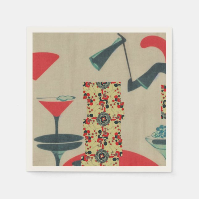 Servilleta De Papel Cosmo Cocktail Shaker y Martini Glass (JPN) (Anverso)