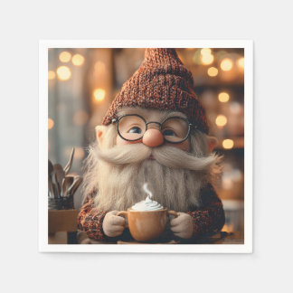 Servilleta De Papel Cosmo Gnome disfrutando de una copa de cacao calie