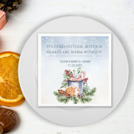 Servilleta De Papel Cosmoso Winter Hot Cocoa Snowly Baby Shower