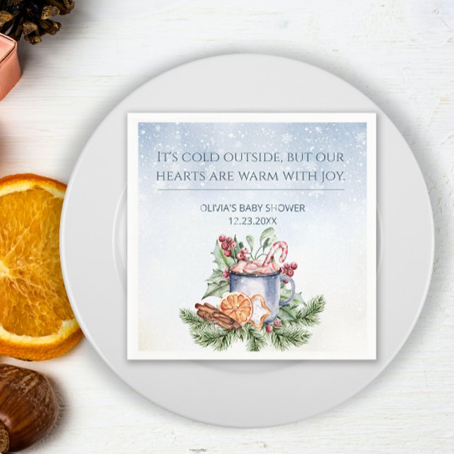 Servilleta De Papel Cosmoso Winter Hot Cocoa Snowly Baby Shower (Subido por el creador)