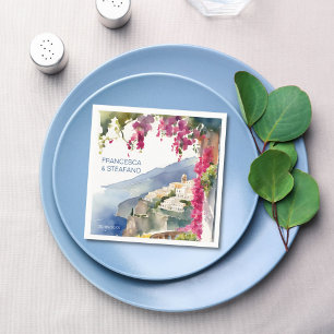 Servilleta De Papel Costa amalfitana Monograma mediterráneo impreso