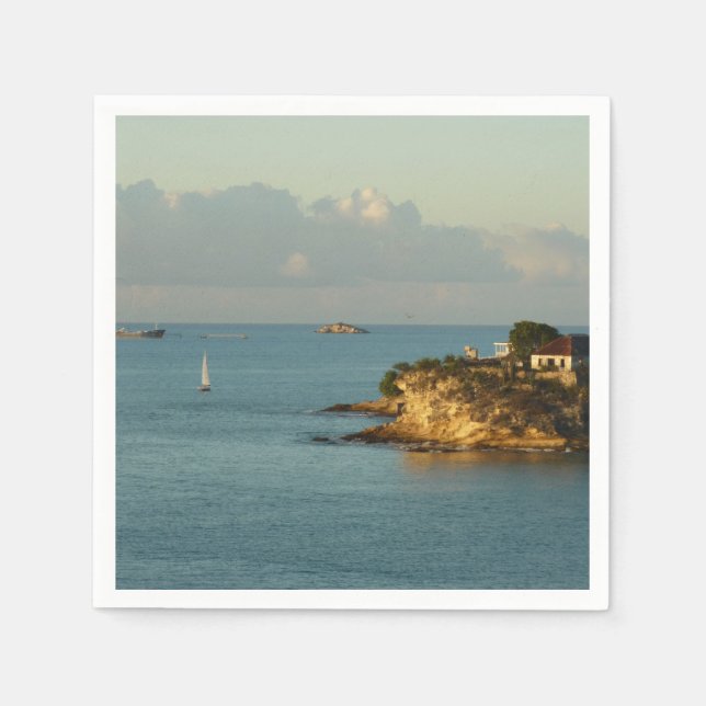 Servilleta De Papel Costa Antigua Hermosa Isla Marítima (Anverso)
