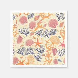 Servilleta De Papel Costa Rústica - Aguas marinas, pez estrella, arrec