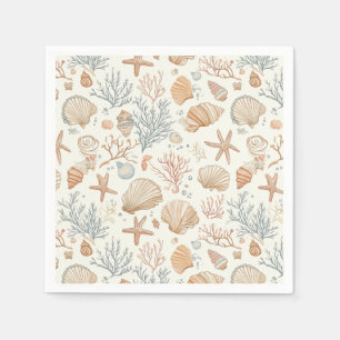 Servilleta De Papel Costa Rústica - Aguas marinas, pez estrella, arrec