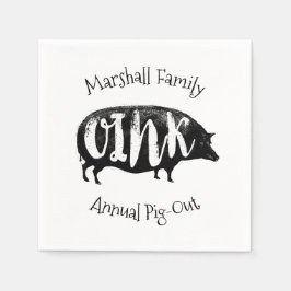 Servilleta De Papel Costillas de barbacoa familiares Vintage Pig Funny