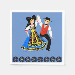 Servilleta De Papel Costume traditionnel d'Alsace, Francia