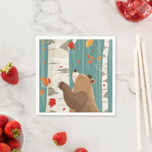 Servilleta De Papel Cosy Fall Woodland Bear